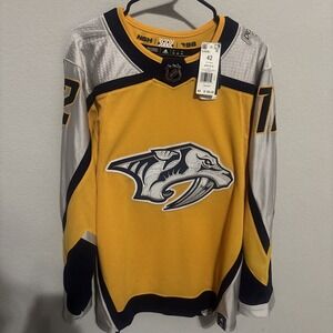 Nashville Predators Adidas Reverse Retro 1.0 Authentic‎ NHL Hockey Jersey 42